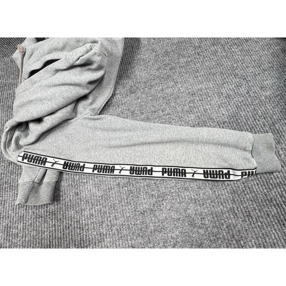PUMA Taping Hoodie Fleece‎ Sweatshirt Mens Medium Pullover Spellout Athleisure - Picture 12 of 15